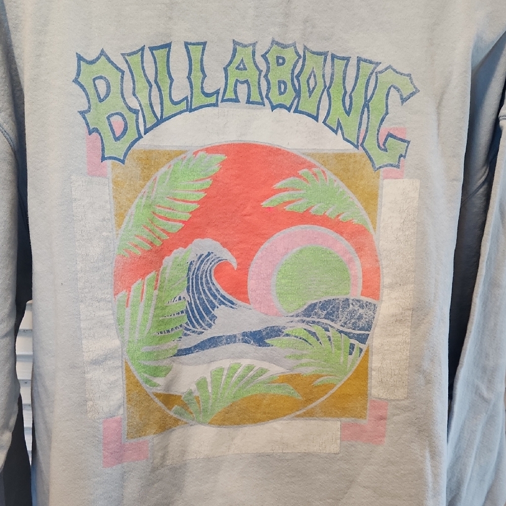 Billabong Pastel Blue Graphic Sweatshirt - Picture 2 of 8